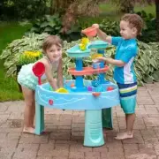 Step 2 Double Spin and Showers Water Table Kids Play Toy with Accessories