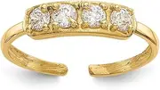 [Diamond2Deal] Men's 14k Yellow Gold Round Cut Cubic Zirconia Toe Ring