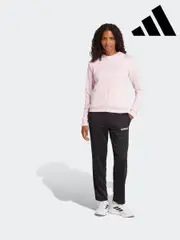adidas Pink Essentials Linear Tracksuit (AP8216) | $138