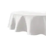 Bambury Tableware/Dinnerware Linen Round Tablecloth 228cm Ivory Home Decor