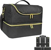 Gel Polish Organizer - Nail Kit Bag,Double Layer Holds 60 Bottles And A Nail Dryer For Manicure Tools, Supplies, Nail Lamp