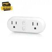 Smart Plug 15A Wifi&Bluetooth Outlet Extender Dual Socket Plugs Works with Alexa
