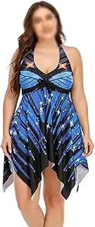 Super Large Size 10XL Women Print Push Up Tankini Set Two Piece Swimsuit Plus Size Swimwear Vintage Swimsuit