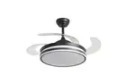 Ceiling Fan with Remote Control LED Lamp Blades Foldable Ganuwa Matte Black