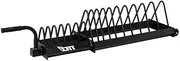 Bumper Plates Storage Trolley - Modern Rectangular Frame - Alloy Steel - 16 Slots for 25-1.25kg Plates - 2 Wheels
