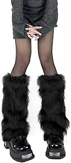 Ieron 1PCS Faux Fur Leg Warmers Fluffy Leg Warmers Faux Fur Leg Warmers For Women,Furry Leg Warmers Ladies Faux Fur Long Boot Cuffs Cover