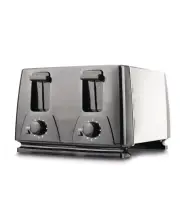 4 Slice Black Toaster Breakfast Toast Small Kitchen Appliance 6 Shade Auto Pop