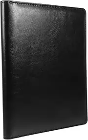 TEHAUX Folder Storage Binder Calculator Flat File Folder Documents Loose Leaf Holder Interview Portfolio Folder Business Portfolio Folder Stainless Steel Pu Office Organizer