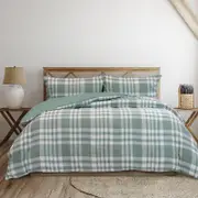 Ardor Ronan Green Plaid Jacquard Quilt Cover Set King