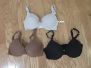 Anne Klein Womens Full Figure T-Shirt Bra 40D ~~SET OF 3~~