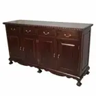 Antique Style Solid Mahogany Wood Chippendale Style 4 Door Buffet