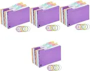 HOMSFOU 4sets Ruled Index Note Cards with Binder Rings Color Coded Flashcards for Study and Note Taking Pre Punched for Easy Organization and Portability Random Color 300sheets*4