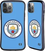 Head Case Designs Officially Licensed Manchester City Man City FC Blue Full Colour Badge Hybrid Case Compatible with Apple iPhone 14 Pro Max
