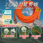 《台灣製造》 2P動力線附過載開關 新安規 自動斷電功能 專利防塵設計60、90、100尺 動力延長線 工業延長線 露營