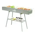 WillBBQ Charcoal BBQ Portable Hibachi Grill for Skewer and Kebabs 150(L)x26(W)cm