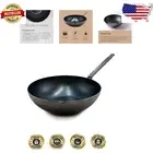 Versatile 12.5" Carbon Steel Wok - Oven Safe, Induction Compatible, Nonstick