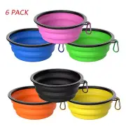 6 Pack Silicone Collapsible Dog Bowl,Foldable Pet Bowls With Carabiner,Bowl Set