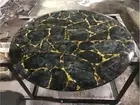 30"x30" Custom Labradorite Dining Table Design Crystal Hallway Furniture Decors