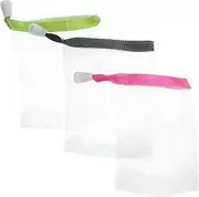 PLAFOPE Bar Soap Mesh Bag 3pcs Soap Holder Saver Mesh Net Face Washing Soap for Bubbles Cleaning