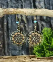 2.5” Bronze-tone Earring Set Bohemian Retro Drop Dangle Hook New Free Ship 7493