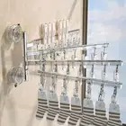 180 ° Rotation Socks Drying Rack Wall-mounted Sock Clip Hanger Balcony