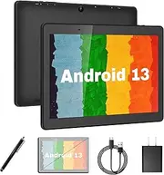 10.1" Android 13 Tablet with Stylus Pen | 6GB（3+3） RAM 128GB Expandable Storage | Quad-Core CPU, 5000mAh Battery | IPS HD Display | Kid-Friendly & Work Tablet with Screen Protector