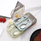3pcs Space-saving Flatware Set Removable Spoon Fork Chopstick Camping