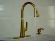 KOHLER FARLAND VIBRANT MODERNE BRUSHED BRASS SINGLE HANDLE KITCHEN FAUCET-NEW