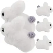 KONTONTY Plush Bunny Keychain Set 5 Pieces Bunny Hanging Decors Plush Key Chains for Backpacks Handbags