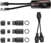 IPCamPower POE Combiner Splitter Adapter, Run 2 IP Cameras on 1 Cable