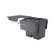 Hafele 2 x 38 + 1 x 12 + 2.5L Dark Grey Pull Out Waste Bin