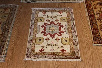 _HANDMADE-RUG-2' x 3' Agra Design made out of natural wool- dyes throw rug