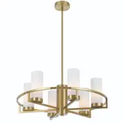 Telbix Brass/Opal Matt Eamon 6 Light Pendant