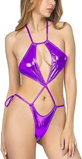 [Zzalalana] Womens Sexy Halter Neck Lace Up Bikini Lingerie Micro Extreme G-String Slutty Mini Thong Bikinis Exotic Swimsuit