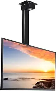 Adjustable Ceiling TV Mount Bracket - with Left and Right Distance Adjustment TV Mount, Remote Control and Dual Control Switch Motorized TV Ceiling Mount, Fits 32-70 Inch(A Telescopic 100CM)