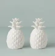 Lenox Wicker Creek Pineapple Salt and Pepper Set, White **New**