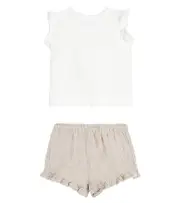 [Il Gufo] Il Gufo Baby linen shirt and shorts set M 6 neutrals