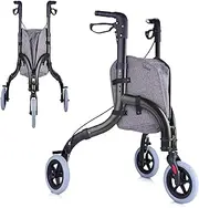 Altus Folding 3 wheel Rollator Walker Tri-rollator bag lightweight Alloy Frame (Euro Tri Rollator Black)