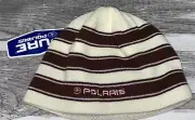 Vintage Ladies 2005 NWT Polaris Snowmobile Winter Knit Striped Beanie Hat