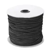 Elastic Cord Stretch String 0.1 Inch 328 Feet Black Rope for Craft Camping