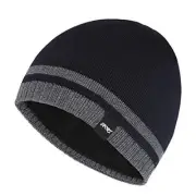 Mens Winter Beanie Hat Warm Knit Cuffed Plain Toboggan Ski Skull Cap A4-navy