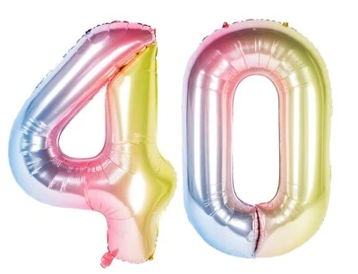 40" 40 Gradient Unicorn Pink Foil Number Balloons Birthday Float Helium Princess