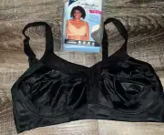 Playtex ~ Women's Full Figure Bra Black 18-Hour #4699 Bounce Control ~ 38C