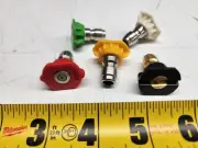 (Pack of 5) 1/4" Pressure Washer Spray Tip Nozzle Kit Male QC 0° 15° 25° 40° 50°