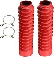 Motorcycle Front Shock Covers 1 Pair Red Motorcycle Front Fork Dust Cover Gaiter Gaitor Boot Shock Absorber Rubber Motorcycle Fork Cover Gaiters