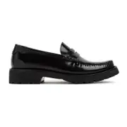 [Saint Laurent] Saint Laurent-Black Leather Loafers-Donna 39.5 IT