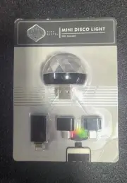 Mini Disco Light USB Powered 3 Adapters Included Plug and Play Dashing Fine Gift