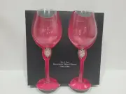 Christian Siriano Rhinestone Wine Glasses 17.6oz Set of 2 NEW NIP