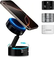 DUEDUE Vacuum Magnetic Suction Cup Phone Holder, Upgrade Suction Phone Holder for Dashboard 360°Adjustable Suction Phone Mount Stand for iPhone 16 Pro Max 16E 15 14 13 12 Android, Black