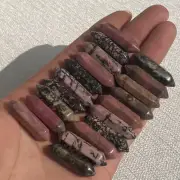 20pcs Natural Rhodonite Obelisk Quartz Crystal Wand Double Point reiki Healing